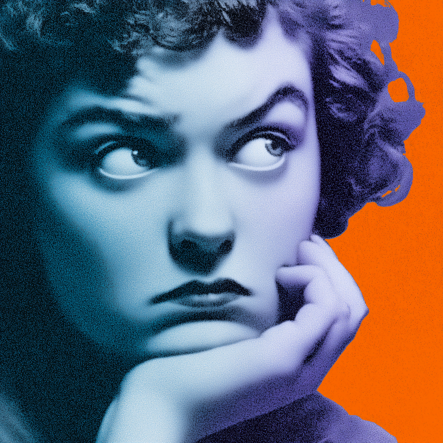 A person lost in deep thought, possibly ruminating, with a slightly troubled expression, representing the brain craving connection.