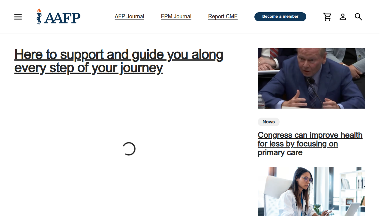 The American Academy of Family Physicians website, a source for information on generalized anxiety symptoms.