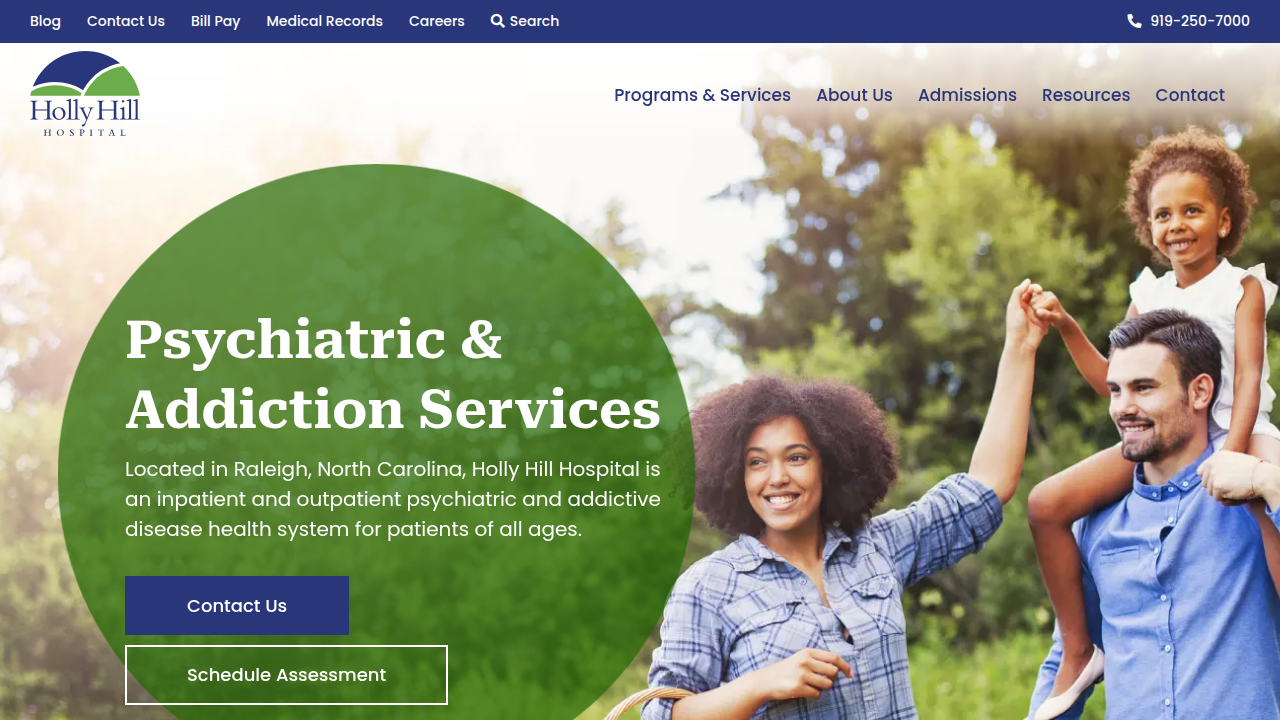 Discover comprehensive mental health services and treatment programs offered by Holly Hill Hospital.