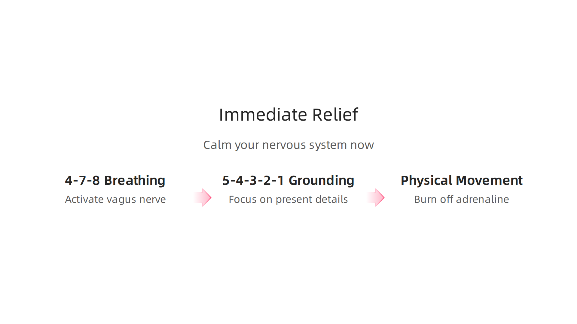 Learn quick, evidence-based methods to calm your nervous system during moments of high anxiety.