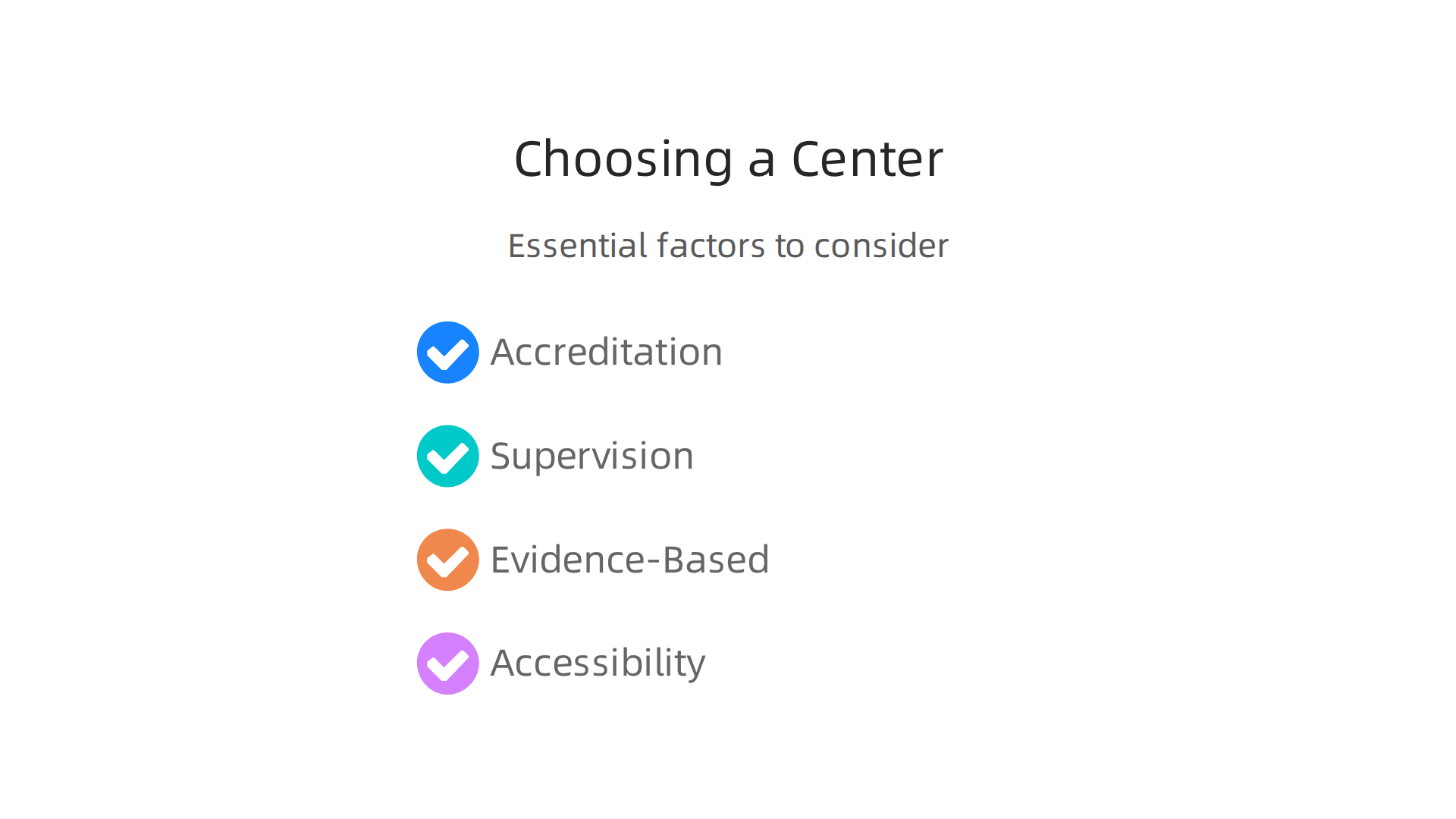 Essential factors to consider when selecting a therapist development center or program.